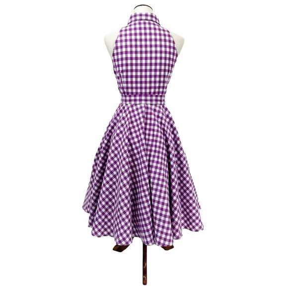 NWT June Shirtdress in Purple Gingham - Picture 3 of 4